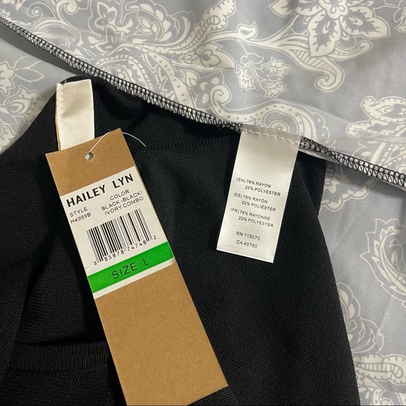 Hailey Lyn Black Dress Size Large With Tag - Picture 14 of 15